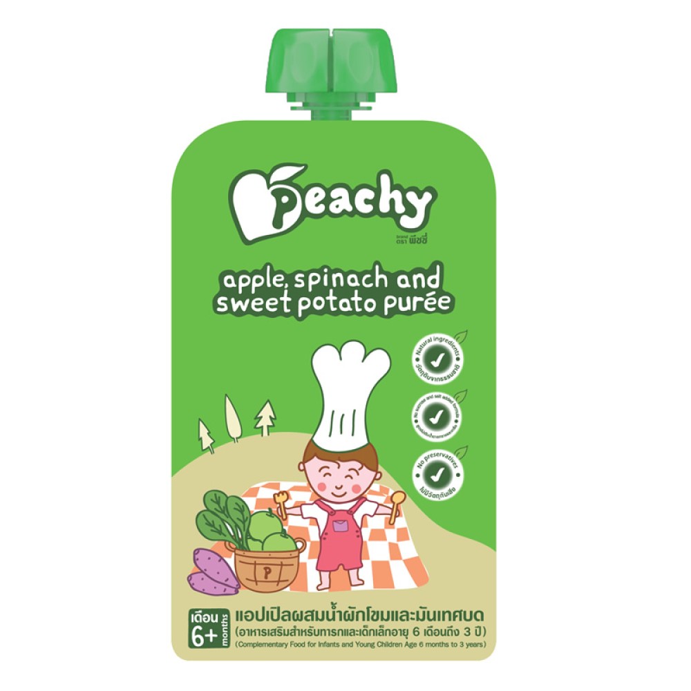 Peachy Apple Spinach and Sweet Potato puree Peachy Apple Spinach and Sweet Potato puree