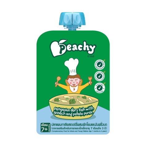 Peachy Dory fish with spinach and potato puree