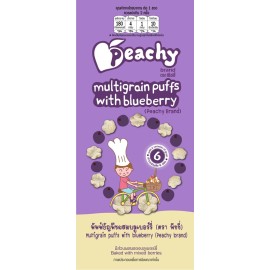 Peachy Multigrain puffs with blueberry