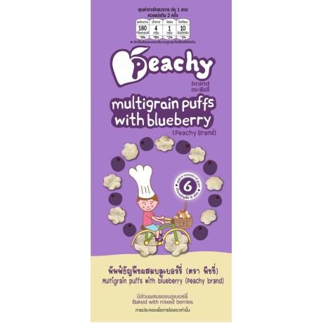 Peachy Multigrain puffs with blueberry